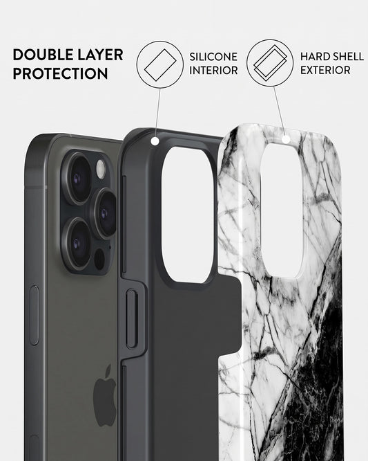 Black & White Marble iPhone 15 Plus Case