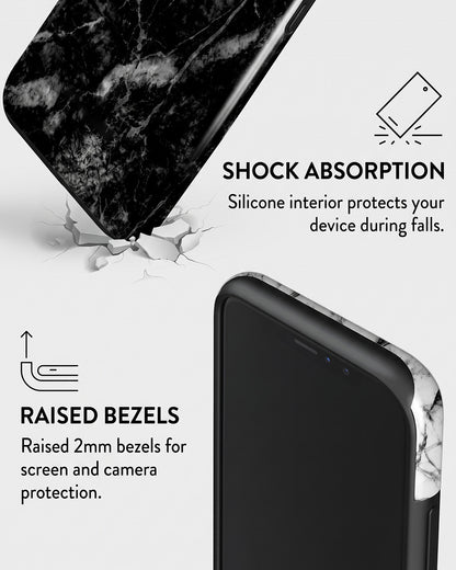 Black & White Marble iPhone 15 Pro Case