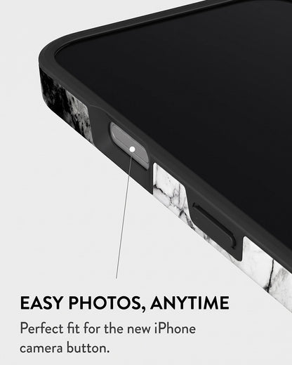 Black & White Marble iPhone 16 Plus Case