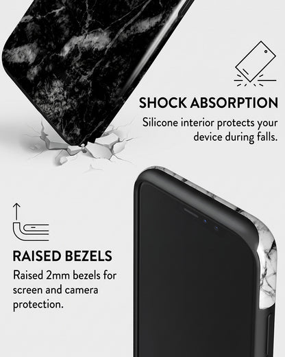 Black & White Marble iPhone 16 Plus Case