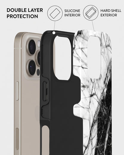 Black & White Marble iPhone 16 Pro Case