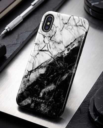 Black & White Marble iPhone X Case