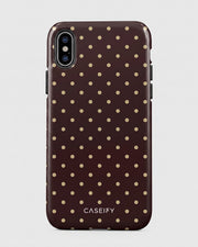 Brown Polka Dot iPhone XS Case