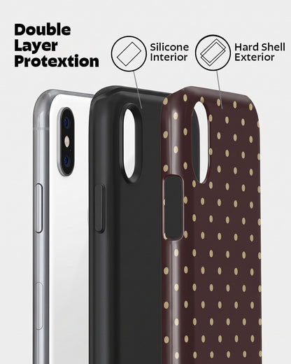 Brown Polka Dot iPhone XS Case