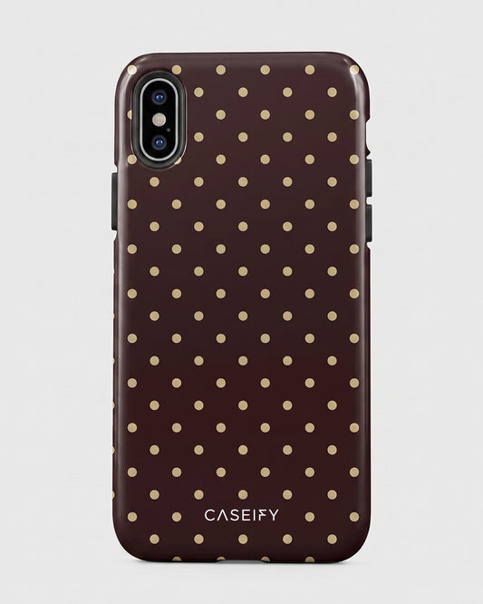 Brown Polka Dot iPhone XS Case